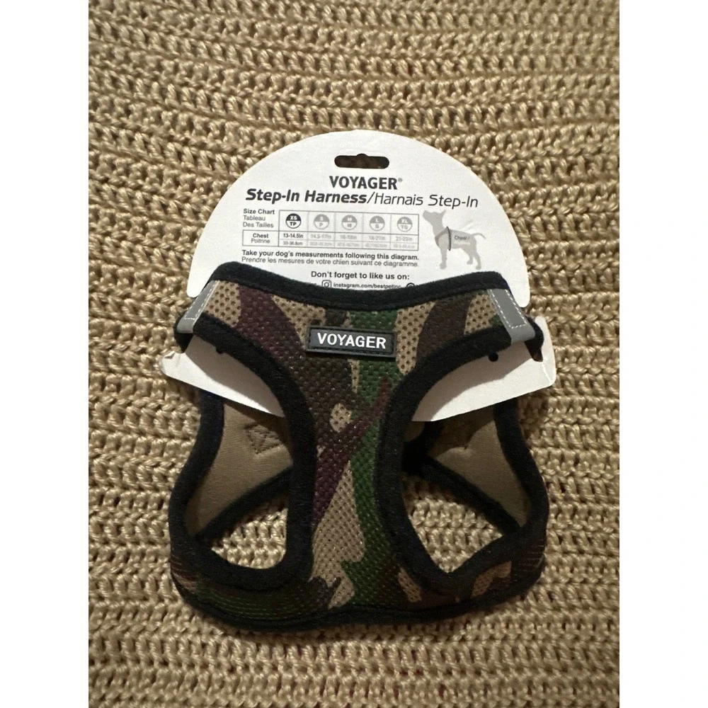 Voyager Step-In Harness Camouflage Mesh Pet Vest XS Green Brown Camo